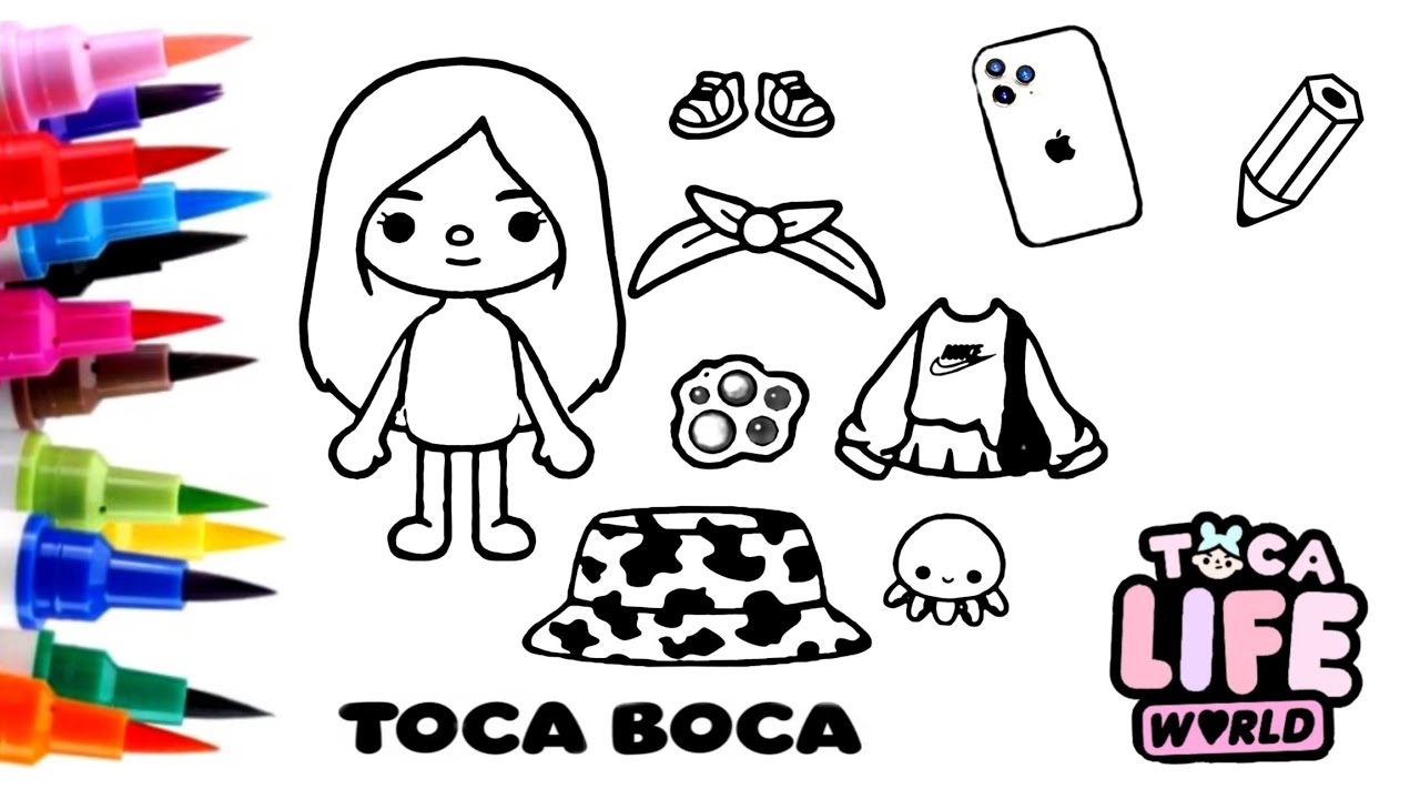 Рисуем одежду и вещи Toca Boca / Как нарисовать персонажа мира Toca Life / шаг за шагом легко