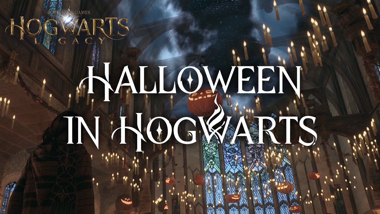 Enchanted Ceiling Timelapse in Hogwarts Main Hall | Day to Night on Halloween | Hogwarts Legacy