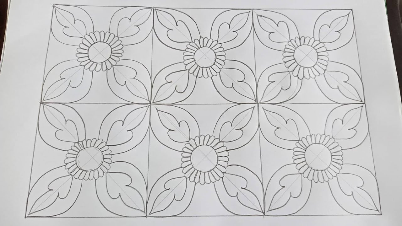 Phulkari Dupatta Design Drawing Tutorial-24,ফুলকারি ওড়না আধুনিক ডিজাইন,How to Draw Phulkari Dupatta