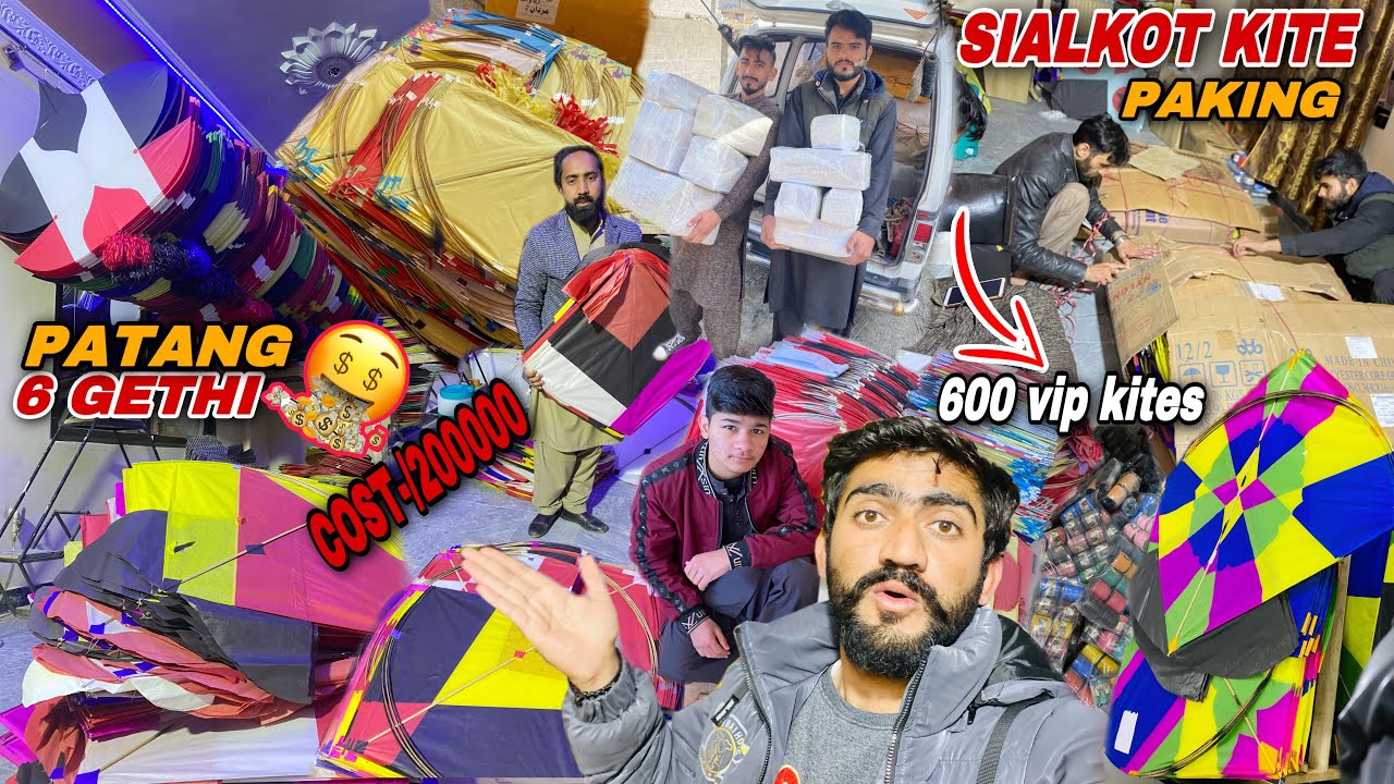 Sialkot kay liya basant stock ke paking 6gethi patang Cost/-200000😳600 vip tawa kite to Australia😱