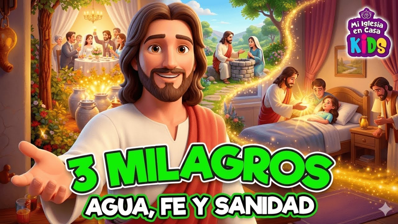 La Biblia para Niños ⭐ "Jesús y tres milagros que desafiaron la lógica | Agua, fe y sanidad"