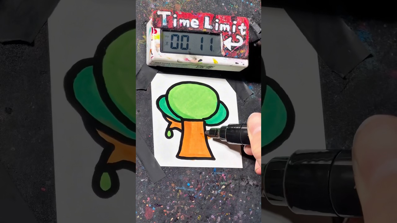 【ASMR】Drawing Mr.Tree(Sprunki Pyramixed) in 40 Sec