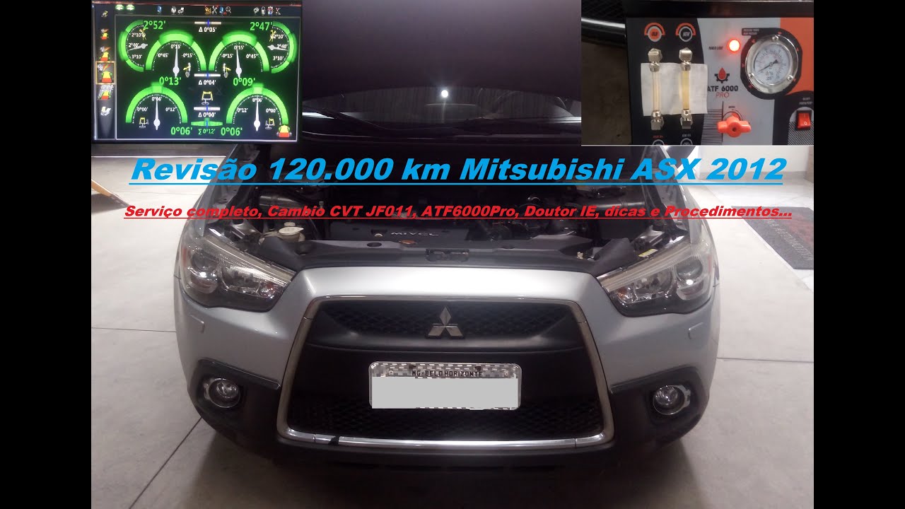 Oficina Mecânica Mitsubishi ASX Revisão Preventiva Transmissão CVT JF011 Filtros Verificações e 3D