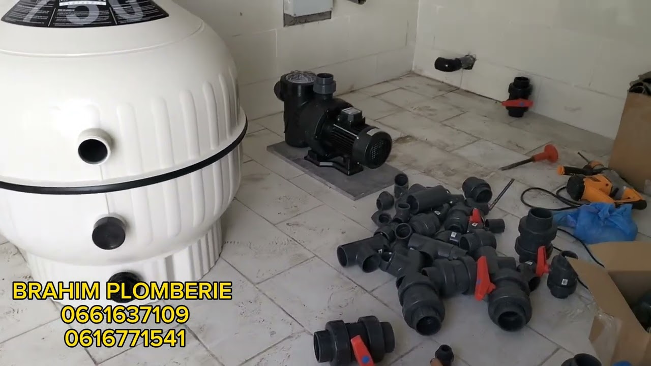 installation la piscine débordement#طريقه تهيئ مسبح من جديد#0661637109