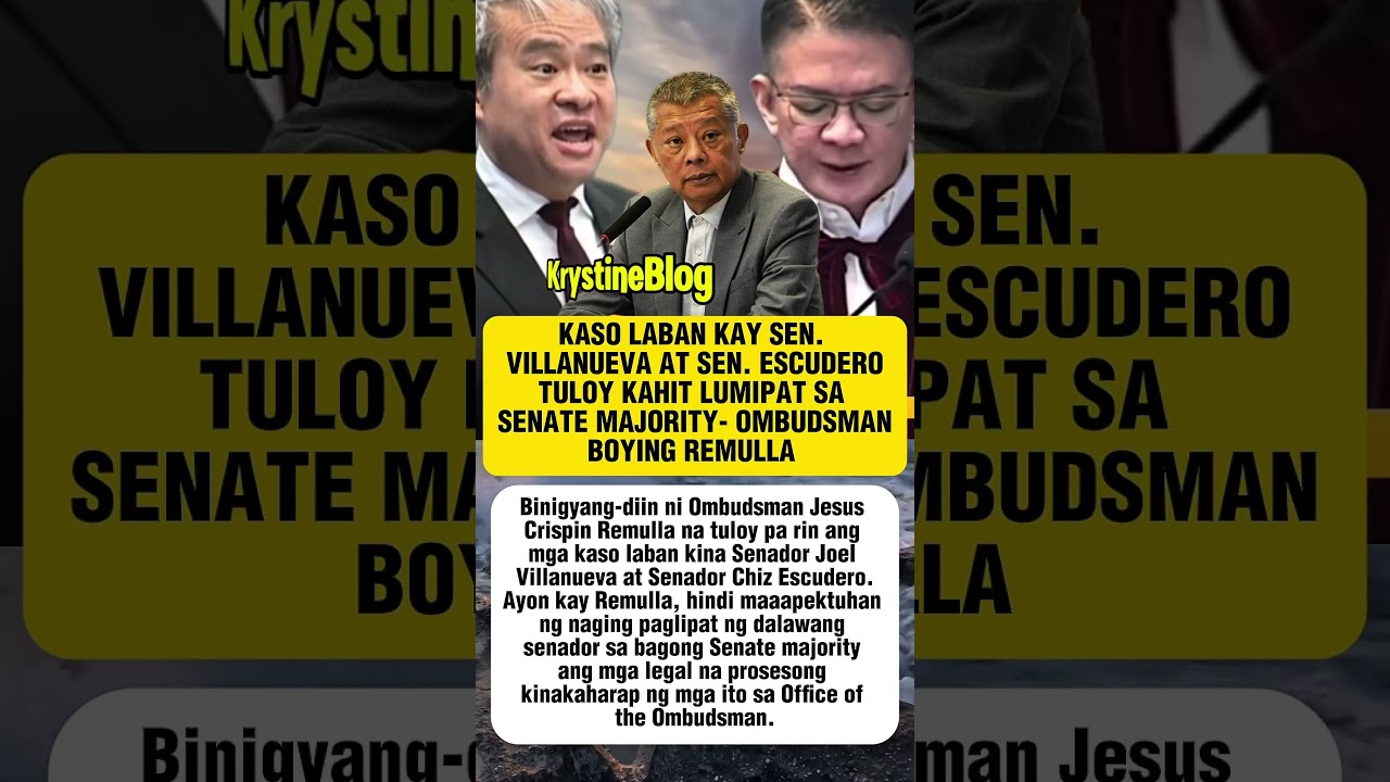 KASO LABAN KAY SEN. VILLANUEVA AT SEN. ESCUDERO TULOY KAHIT LUMIPAT SA SENATE MAJORITY. -Remulla-