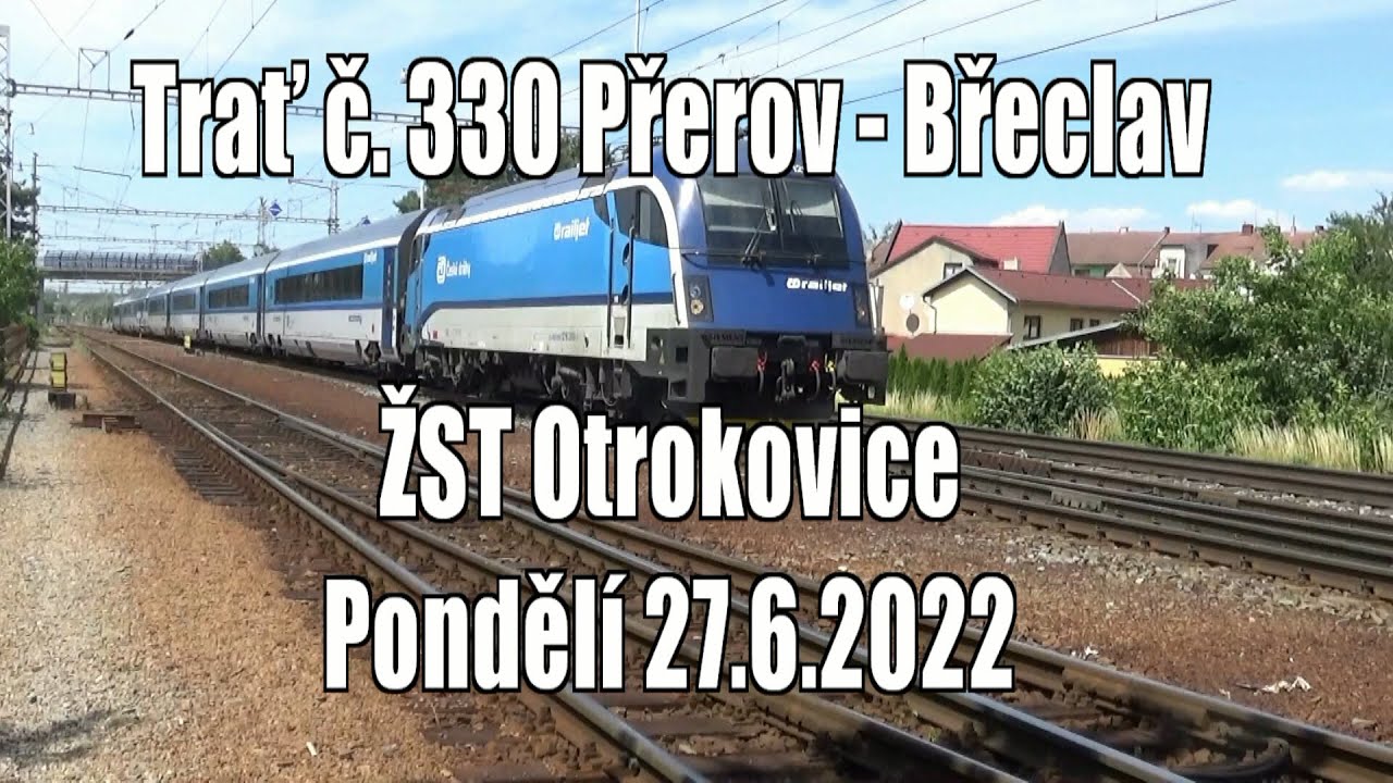 Odklonové vlaky z trati Praha - Brno v ochromené stanici Otrokovice - pondělí 27.6.2022.
