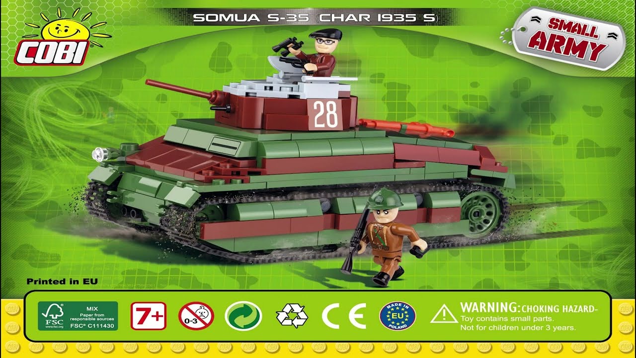 Cobi Instructions | Small Army / WW2 | 2493 | Somua S-35 (Char 1935s) (French Medium Tank)