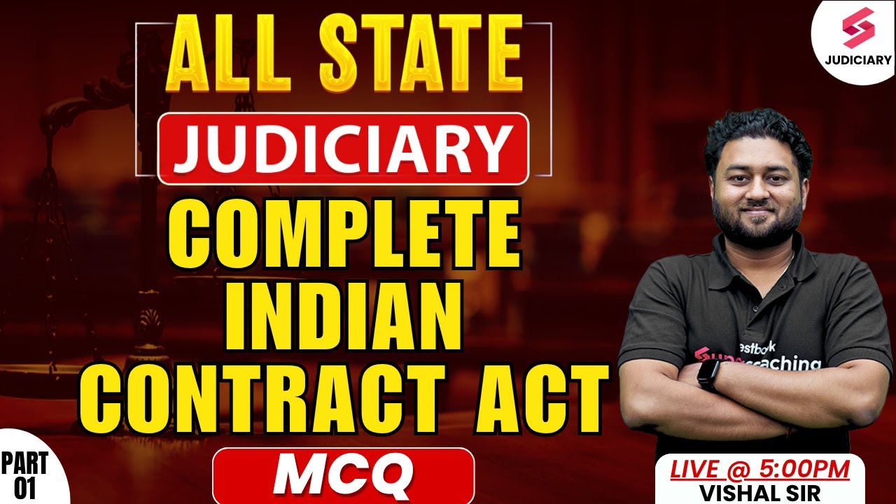 Indian Contract Act 1872 MCQs For All Judiciary Exam | Indian Contract Act MCQs | Vishal Sir #1