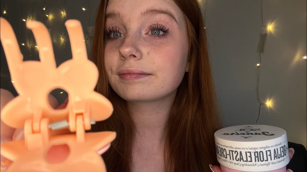 ASMR Pampering You To Sleep 🧡|  skincare, hair brushing, nail care