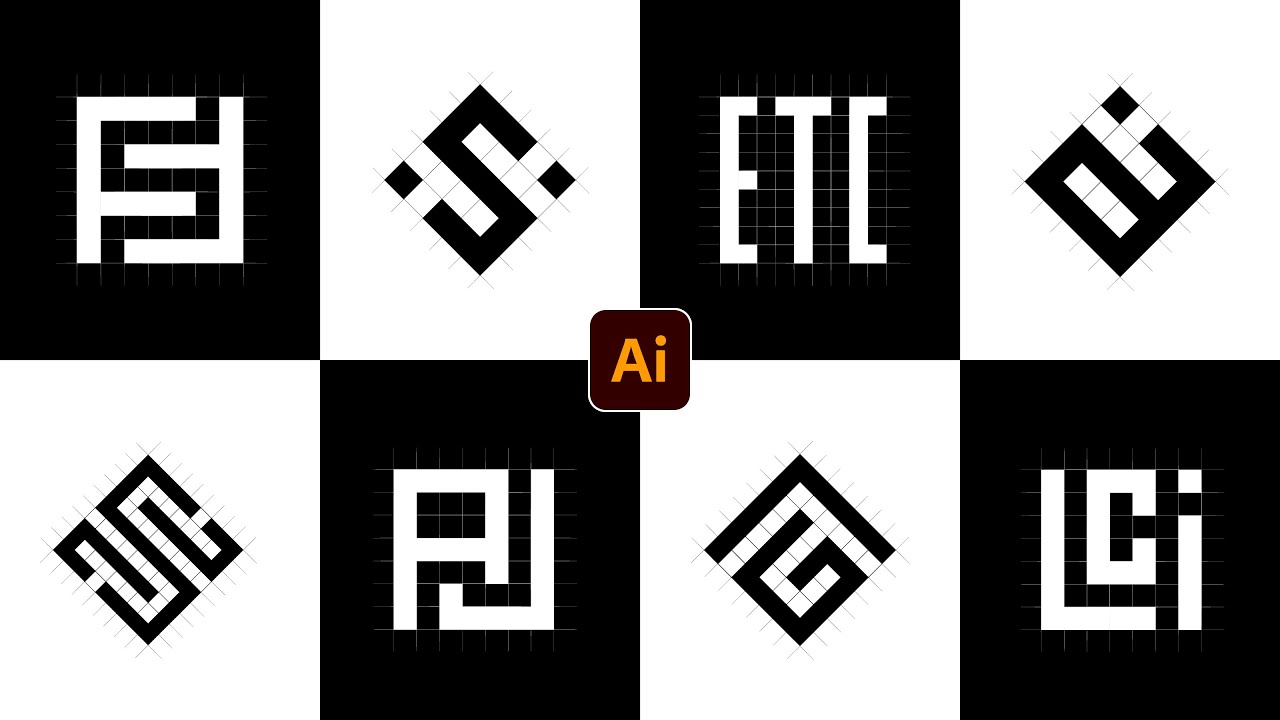 Easy grid Logo Design in Illustrator | Split to grid | Grid Logo | Adobe Illustrator