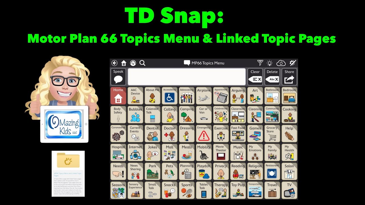 TD Snap: Add or link Core First Topics in the Motor Plan 66 pageset (shared on Pageset Central)