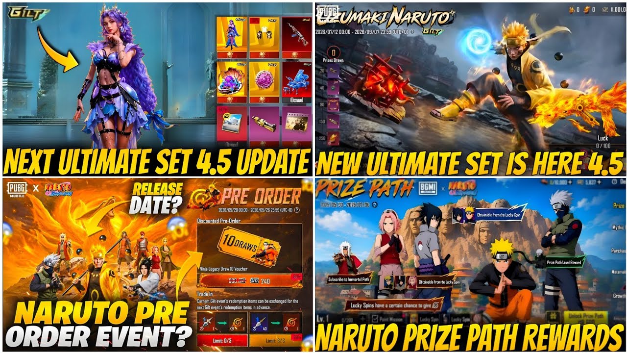 🔴NARUTO PRE ORDER EVENT BGMI CANCELLED😱| NEXT ULTIMATE SET BGMI 4.5😍| NARUTO PRIZE PATH EVENT BGMI🔥 
