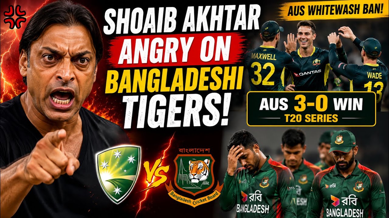 Pak Media Shocked! Australia Whitewash Bang 3-0 | Shoaib Akhtar Angry Reaction | AUS vs BAN 3rd T20 