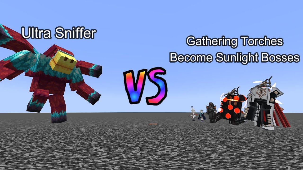 Ultra Sniffer vs Gathering Torches Become Sunlight Bosses | Minecraft  Mob Battle