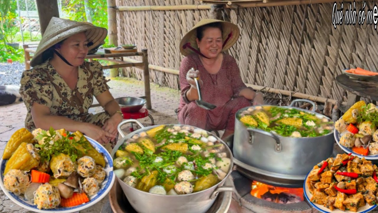 Khổ Qua Nhồi Chả Hầm Chay , Đậu Hủ Kho Nấm Rơm | Món Ngon Ngày Rằm Gia Đình Quê || Vegetarian dishes