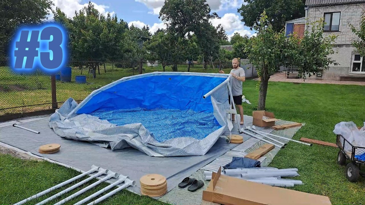🇺🇦 Встановлюємо та складаємо драбину каркасний басейн 488 x 122 см PREMIUM POOL INTEX