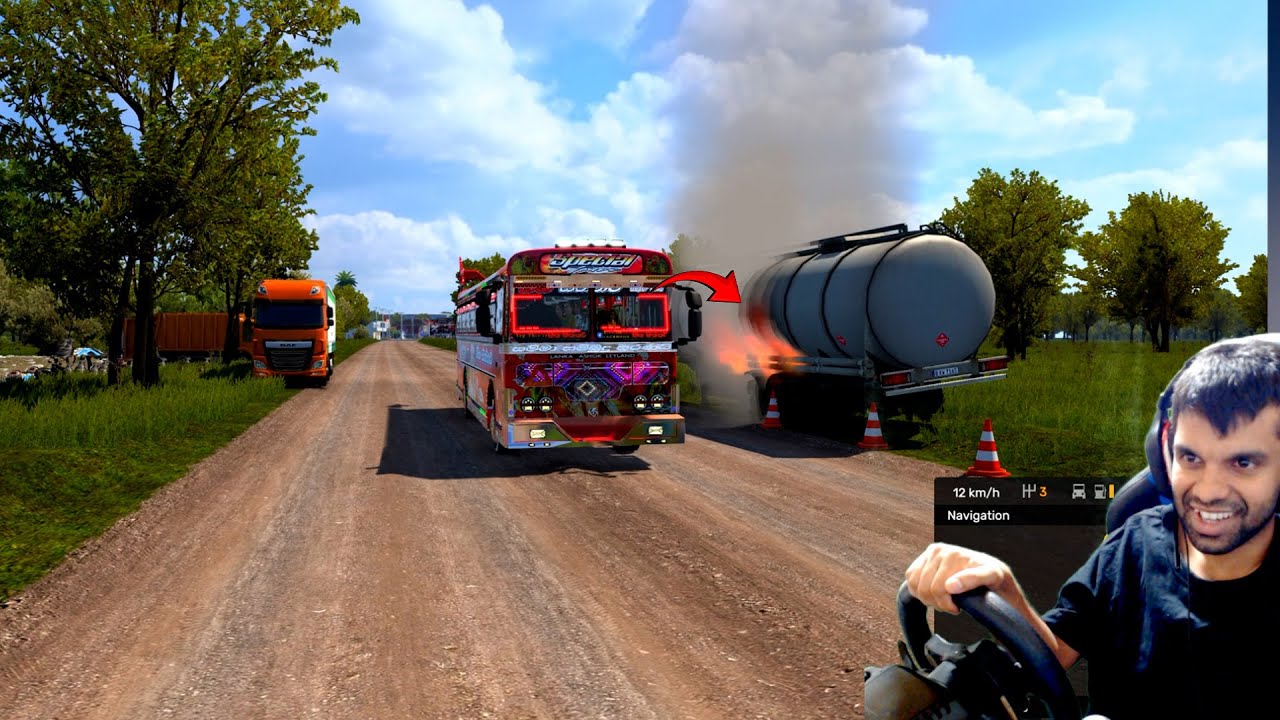 හදිසි ගින්නක් | Ets 2 multiplayer convoy | #ets2 #srilankabus