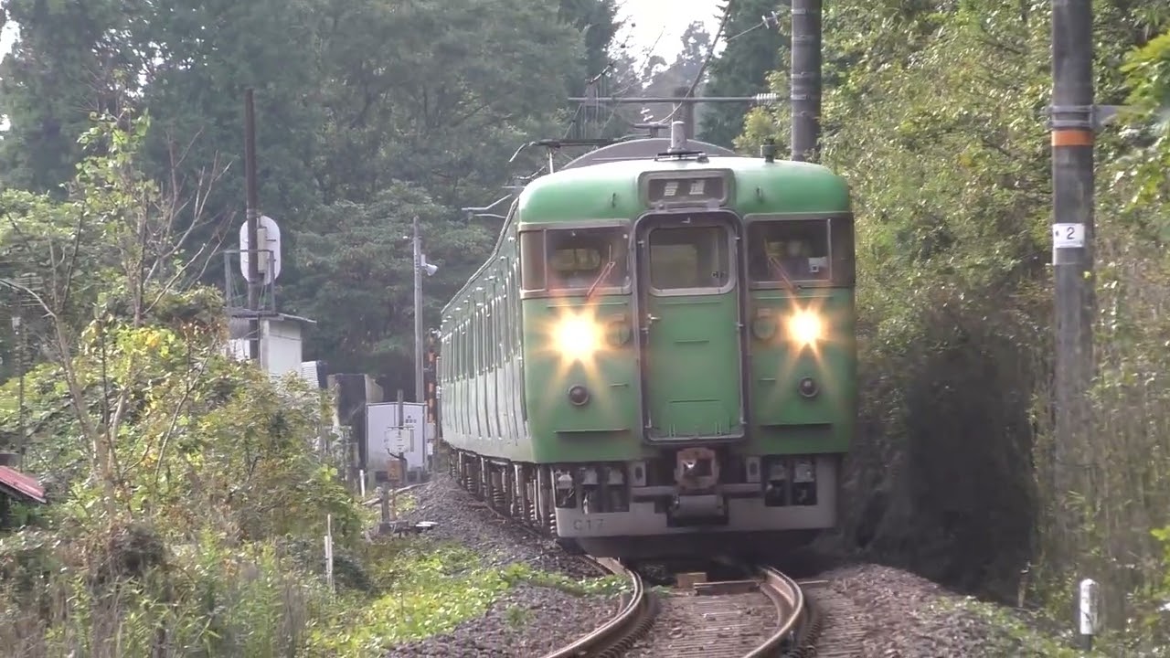 草津線　三雲～貴生川の警笛スポットを通過する列車たち　113系・117系・221系・223系