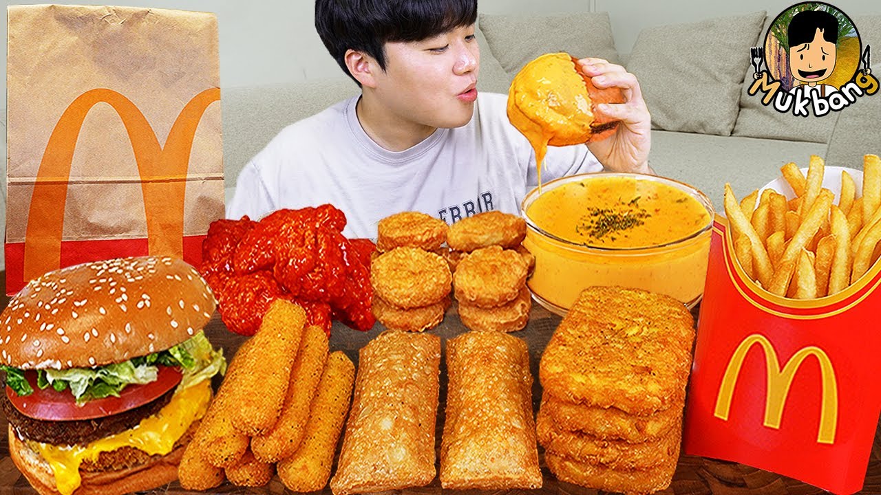 ASMR MUKBANG | Хрустящая жареная курица, Чизбургер, сырная палочка рецепт ! принимать пищу