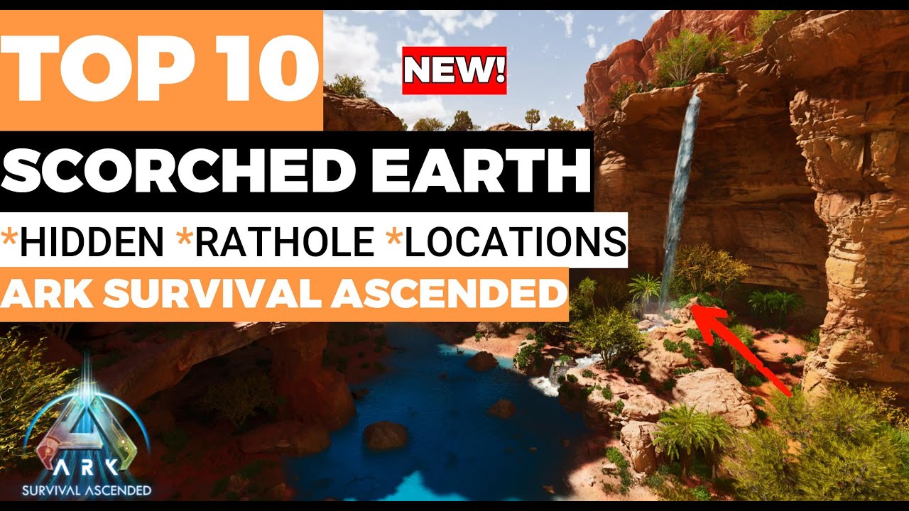 *NEW* TOP 10 HIDDEN RATHOLE BASE LOCATIONS SCORCHED EARTH (ARK SURVIVAL ASCENDED)