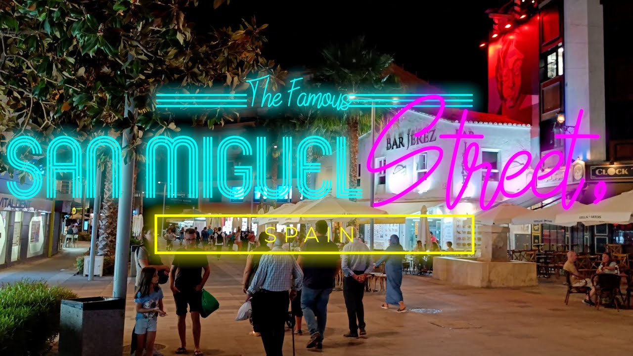 A Night Walk to The Famous San Miguel Street of Torremolinos, Spain [4K]