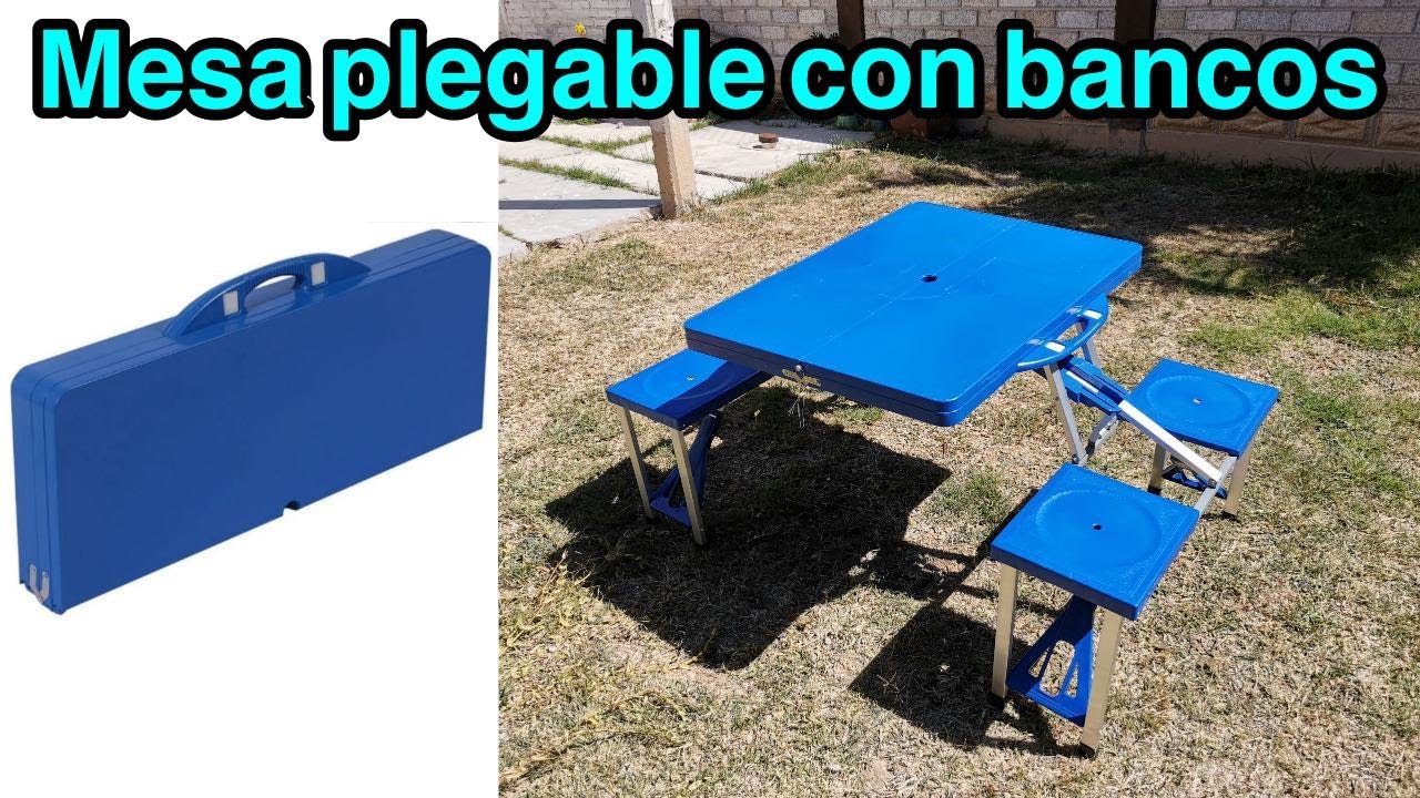 MESA PLEGABLE CON BANCOS QUE SE CONVIERTE EN MALETA. V&Aacute;MONOS DE PICNIC