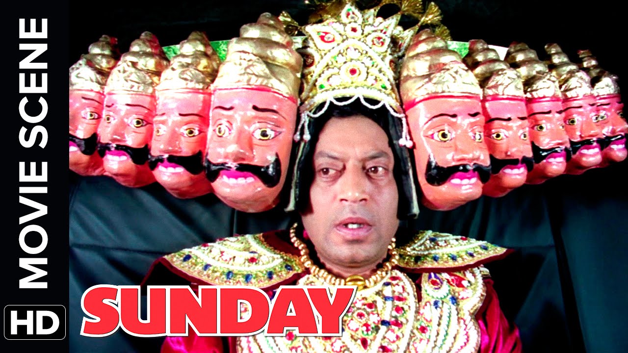 Irrfan Khan becomes Raavan and is chased by a dog | Sunday | Movie Scene | Comedy