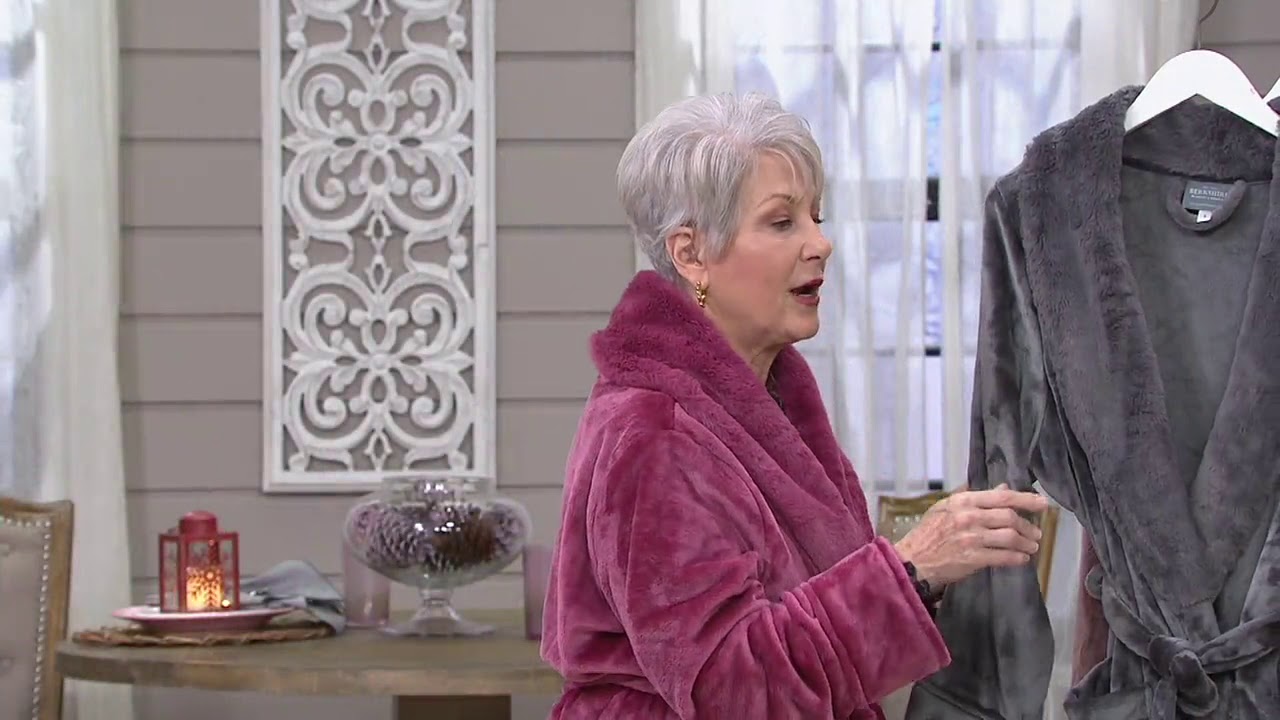 Berkshire Blanket Velvet Soft Robe with Plush Collar on QVC