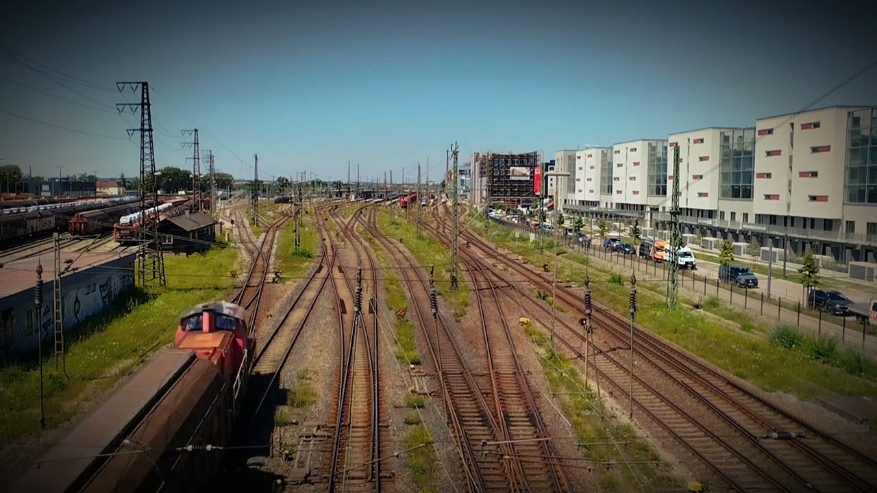 Trains near Augsburg Hauptbahnhof