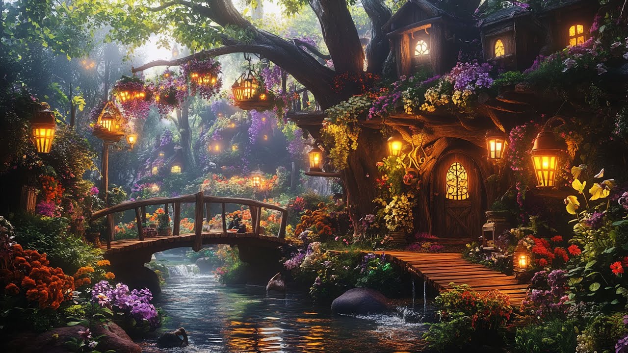 🍄 Enchanted Forest Cottage: Mystical Forest Music & ASMR Nature Sounds for Sleep & Anxiety Relief