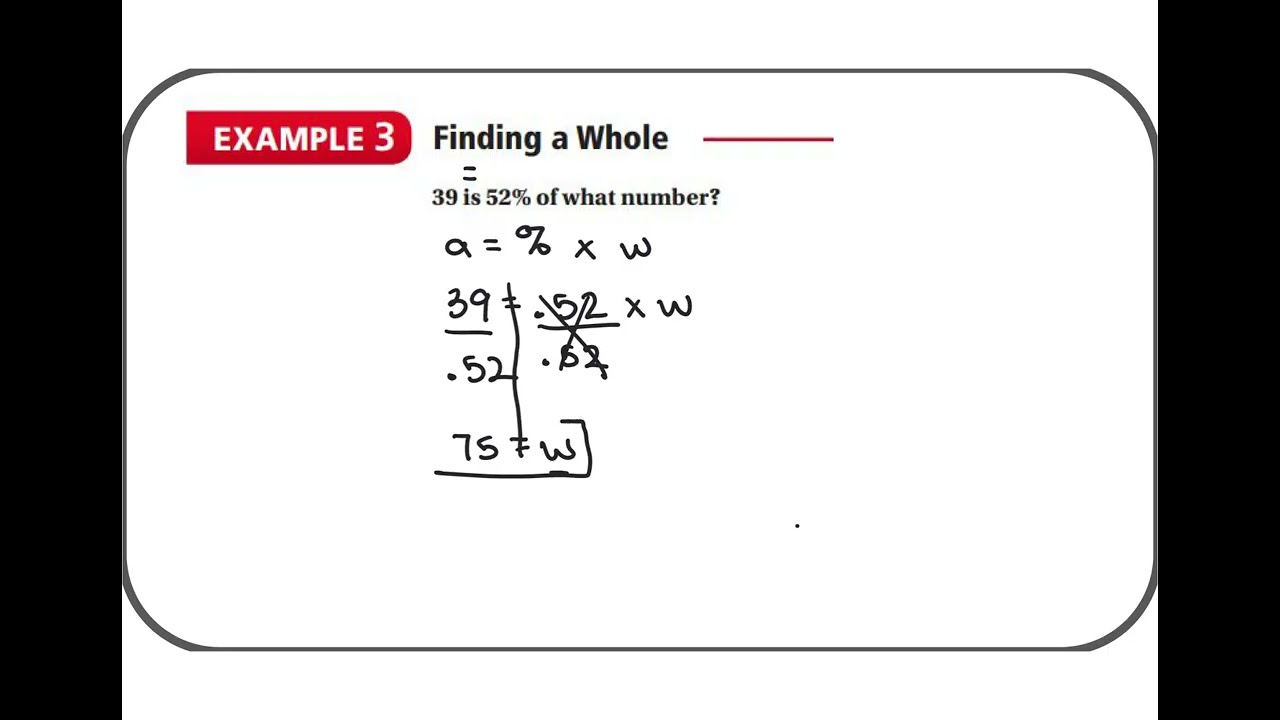 Notes - 6.3 - The Percent Equation