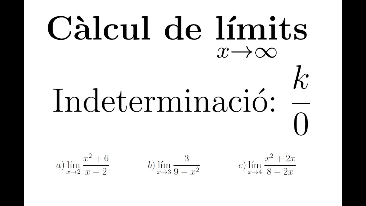 Càlcul de límits: Indeterminació k/0 - Part 1