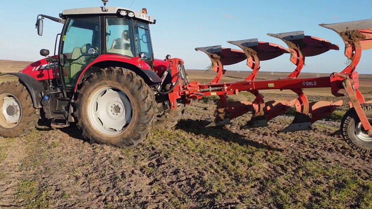 massey 5712 ünlü dönerli pulluk ile