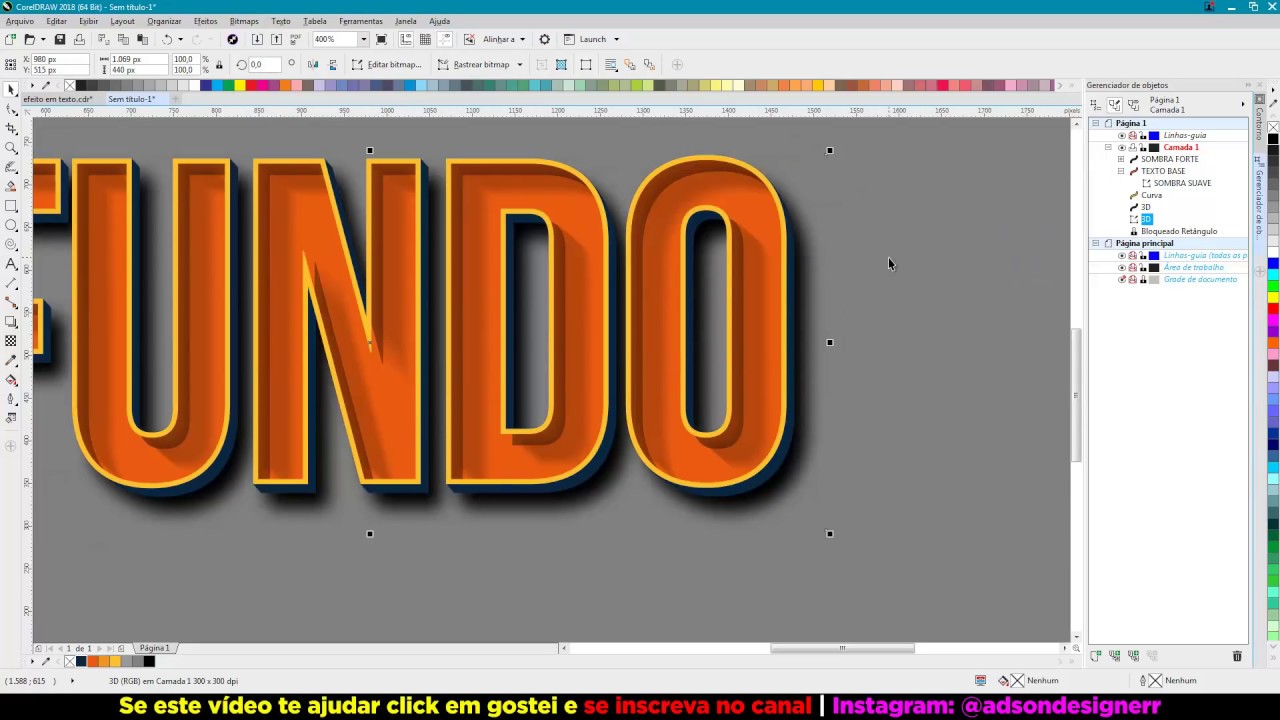CORELDRAW 2018 - #AULA35 EFEITO DE TEXTO AVANÇADO
