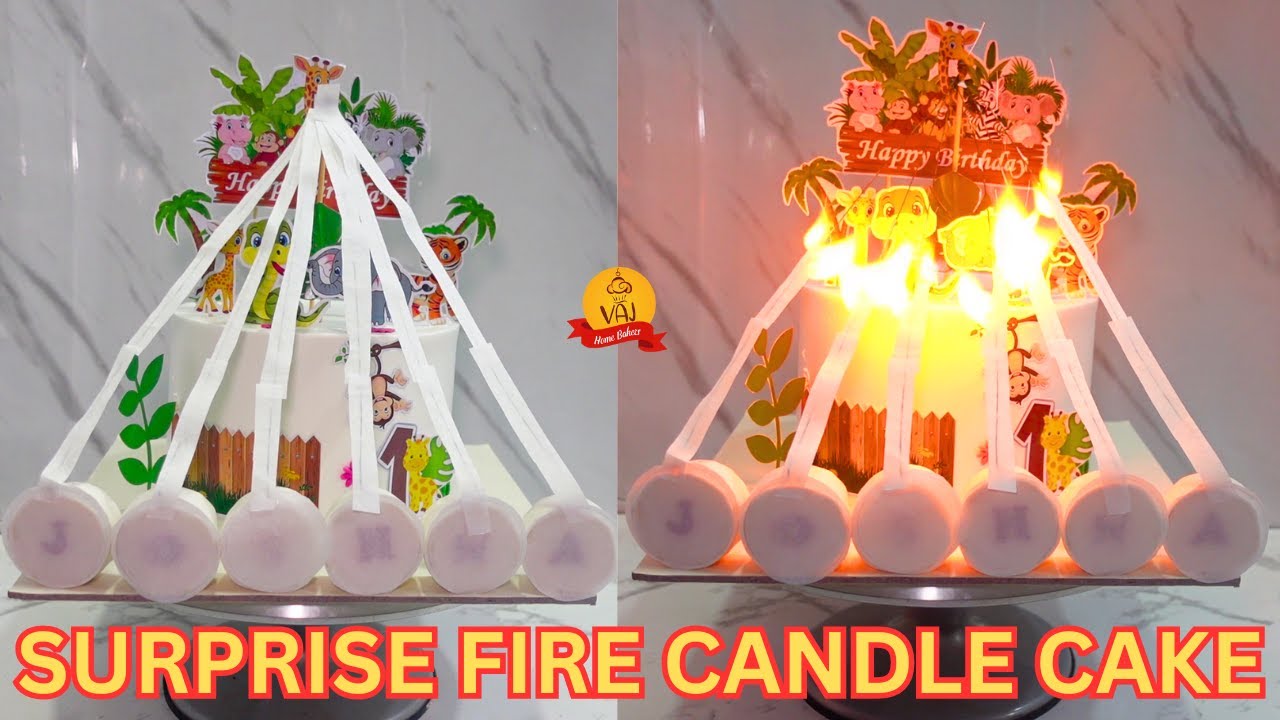 Trending Surprise Fire Cake | Fire Candle Cake | Surprise Fire Candle Cake #vajhomebakers #trending