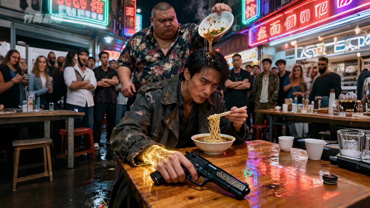 街頭惡霸強佔無人敢反抗，豈料一旁埋頭吃麵的窮小夥竟是剛出獄的無敵殺手！ 1槍秒殺所有混混震驚全場，為曾經的恥辱付出血的代價！#兄弟，你惹错人了