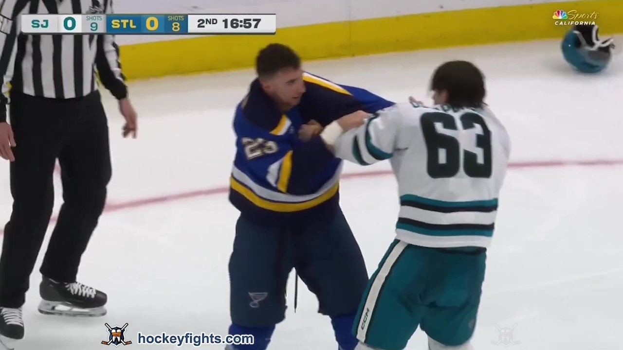 Zack Ostapchuk vs Logan Mailloux | Mar 26, 2026 | San Jose Sharks vs St. Louis Blues