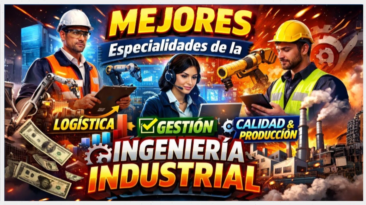 TOP 10 MEJORES especialidades de la INGENIERIA INDUSTRIAL en 2026 | Que Hace un Ingeniero Industrial