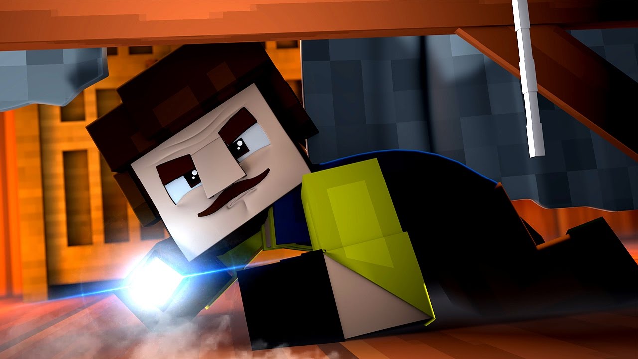 Minecraft HELLO NEIGHBOR!- HE CAN SEE US! (Minecraft Roleplay)