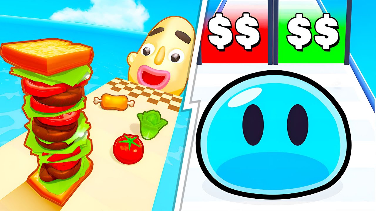 Sandwich Runner VS Slime Run Race 🔥 Max Level SpeedRun Gameplay (Android,iOS) NEW UPDATE Ep 815