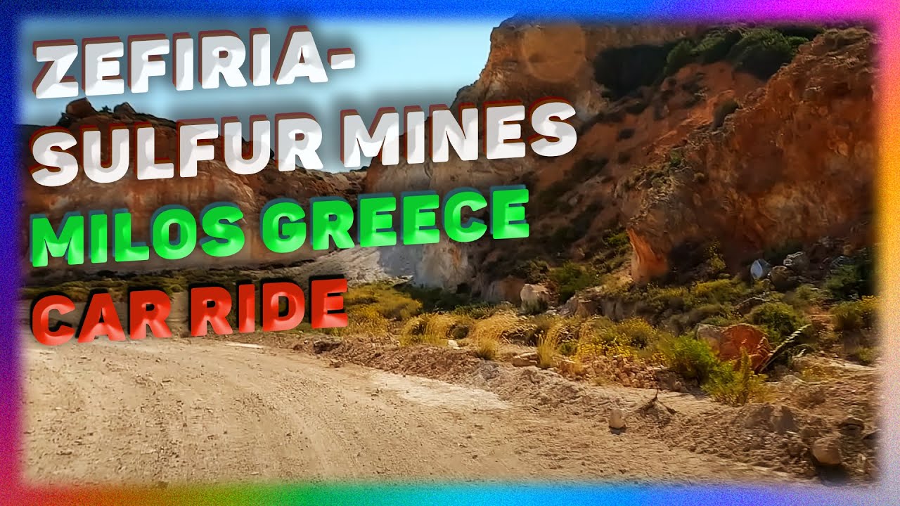 From Zefiria Village To Thiorichia Beach. Car Ride. Milos Greece. 4K