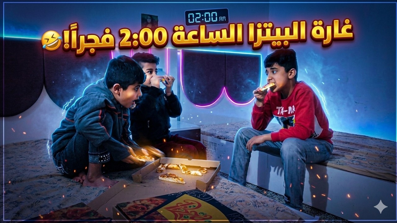 اشتريت بيتزا الساعة 2:00 بالليل! 🍕🤣 شوفوا شصار!