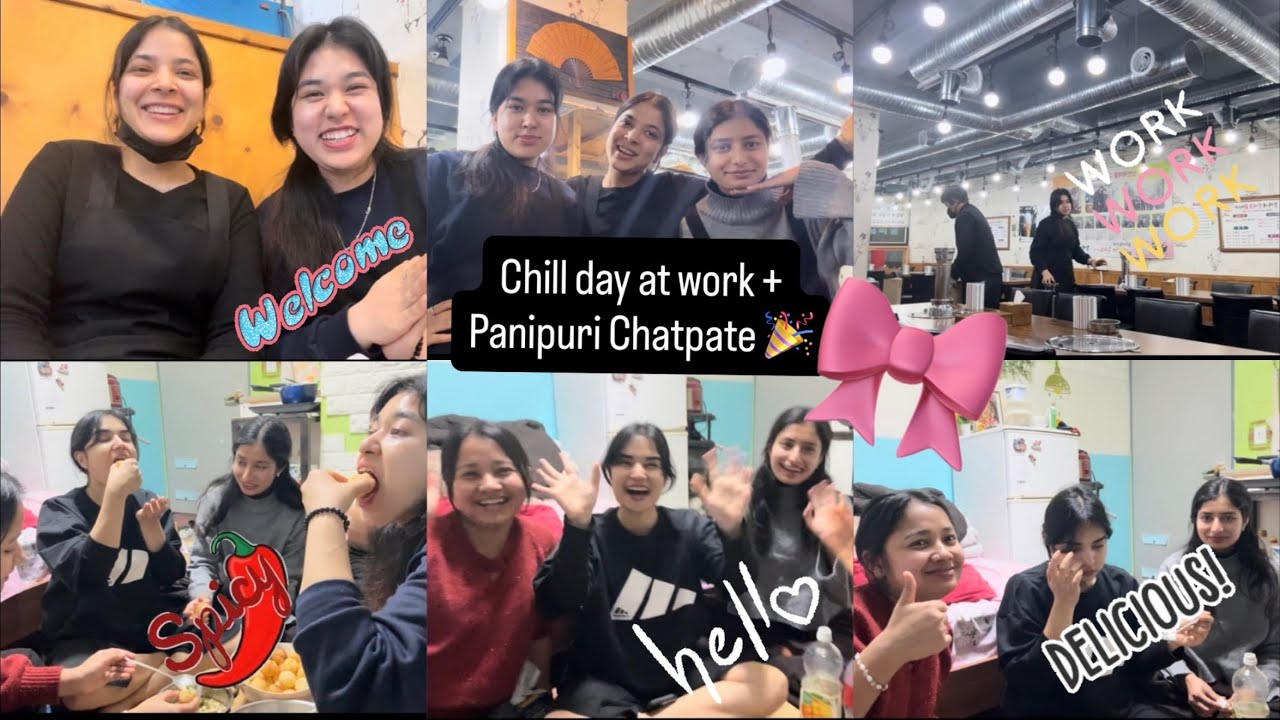 Winter ma customer nai xaina😢❄️☃️Panipuri &Chatpate party with my girls 🎉🥔||working  in korea||