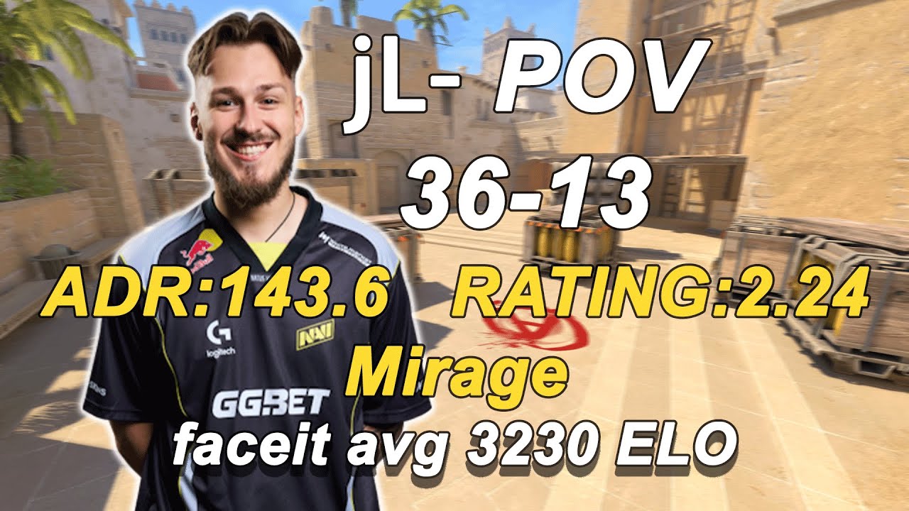 jL(36-13) 5-stack (Mirage) | FACEIT avg 3230 ELO | CS2 POV | DEMO | Jan 2,2025