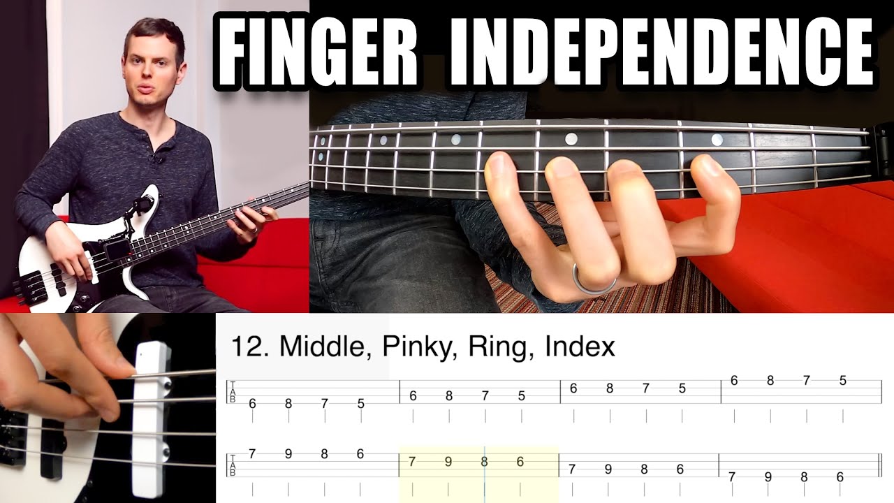 Finger Independence Exercises for Bass - A Mathematical Approach