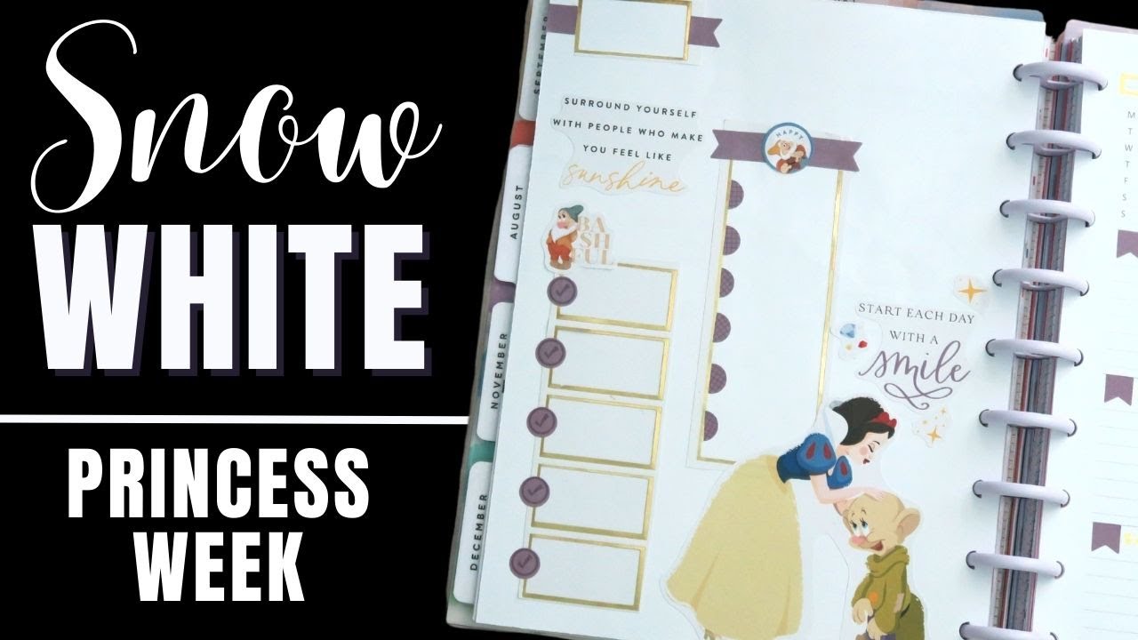 Plan With Me Snow White Disney Princess - Disney Happy Planner Dashboard Layout