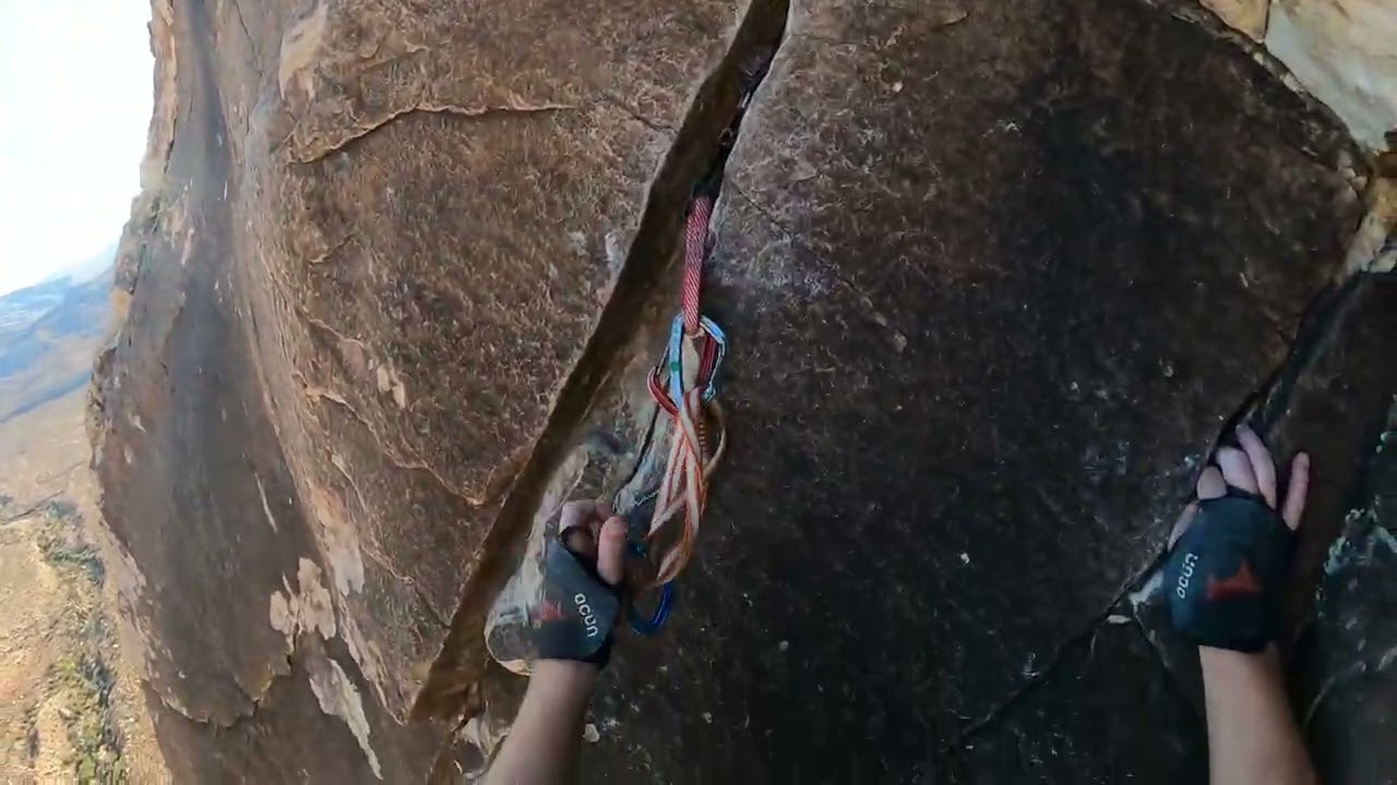 Pitch Four of Frogland 5.8 ~ Rock Climb Red Rock, Nevada
