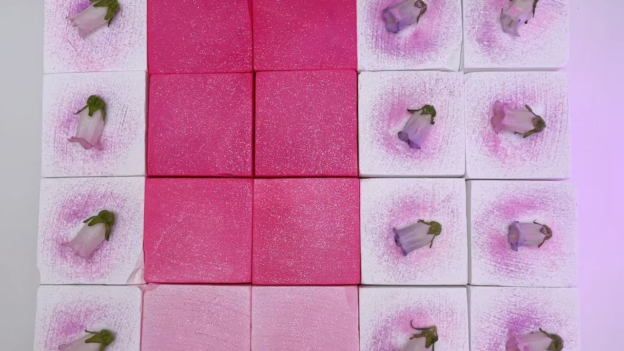 ASMR | Soft Gym Chalk Crushing 🌸 Gentle Gradient Pink Dyeing & Wind-Swept Flowers