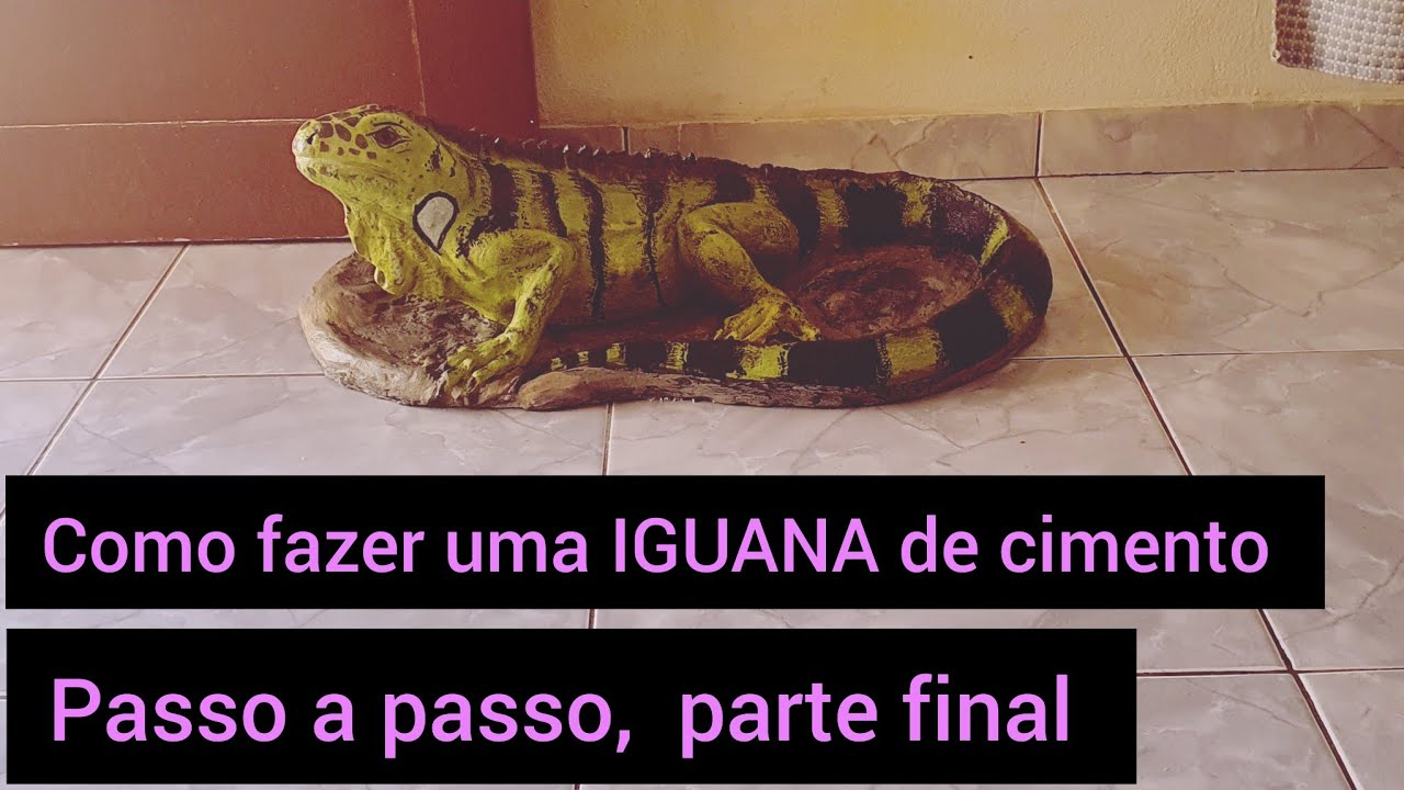 como fazer #iguana de #cimento parte #final