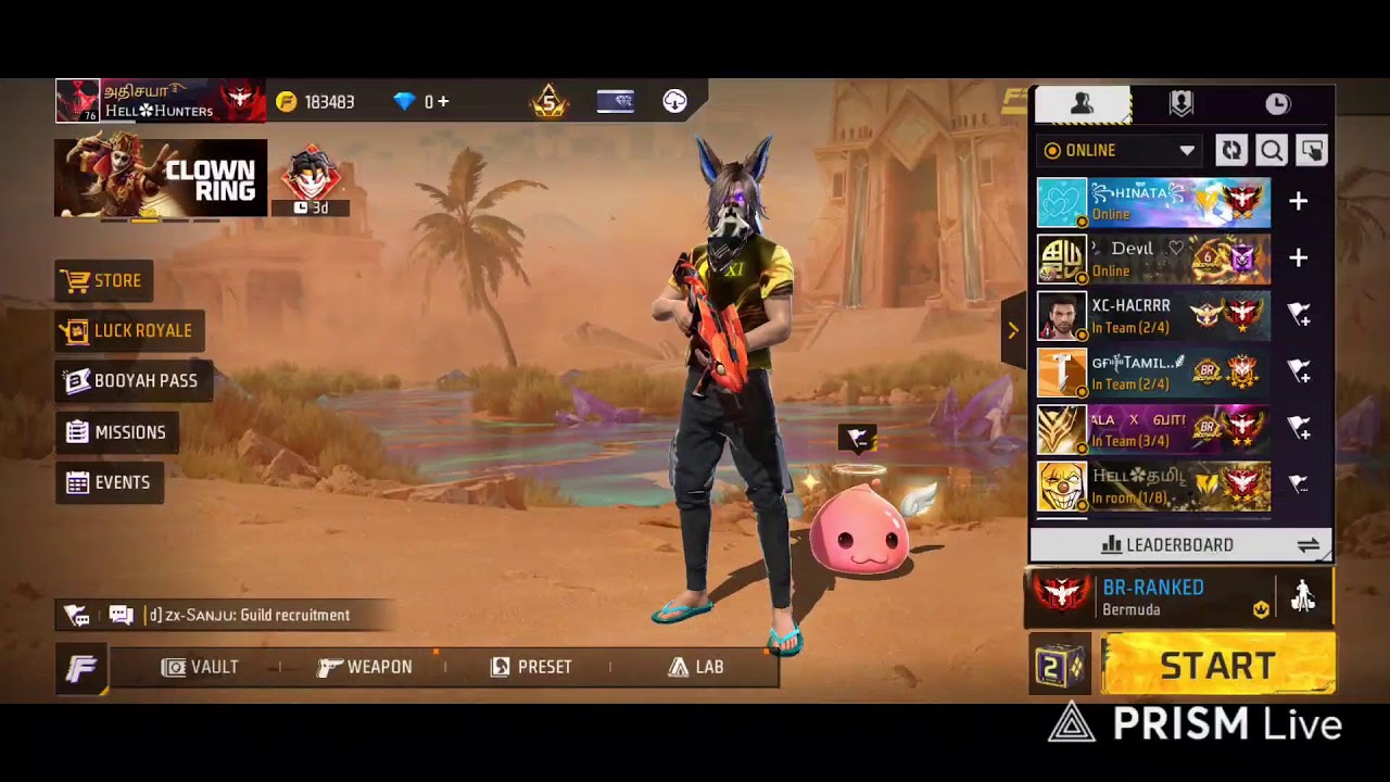 Hell Hunters official room match ff tamil room match